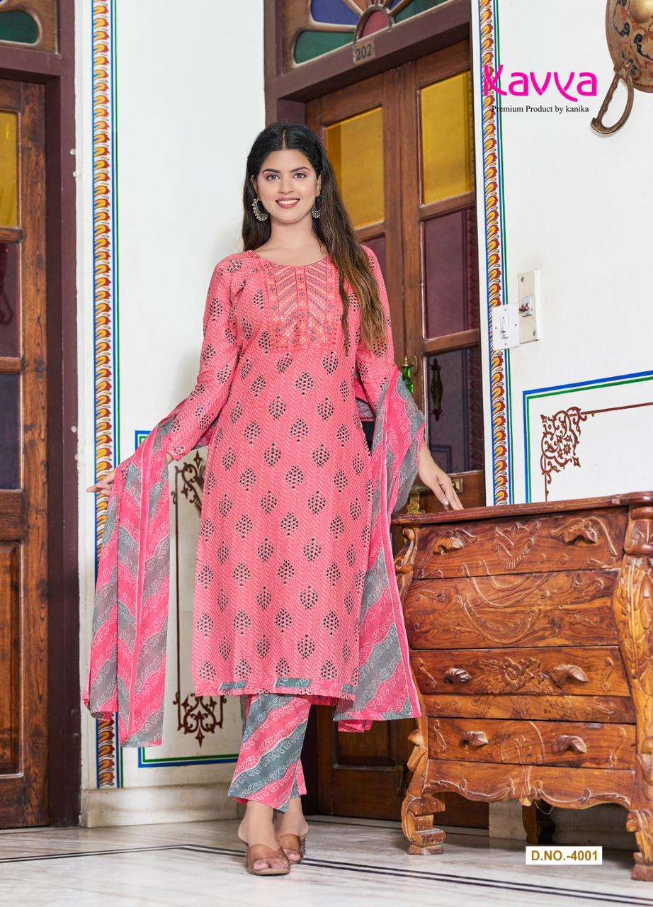 pashmina vol 2 by kavya kanika unique designs neck work kurti with pant and dupatta premium quality catalog 