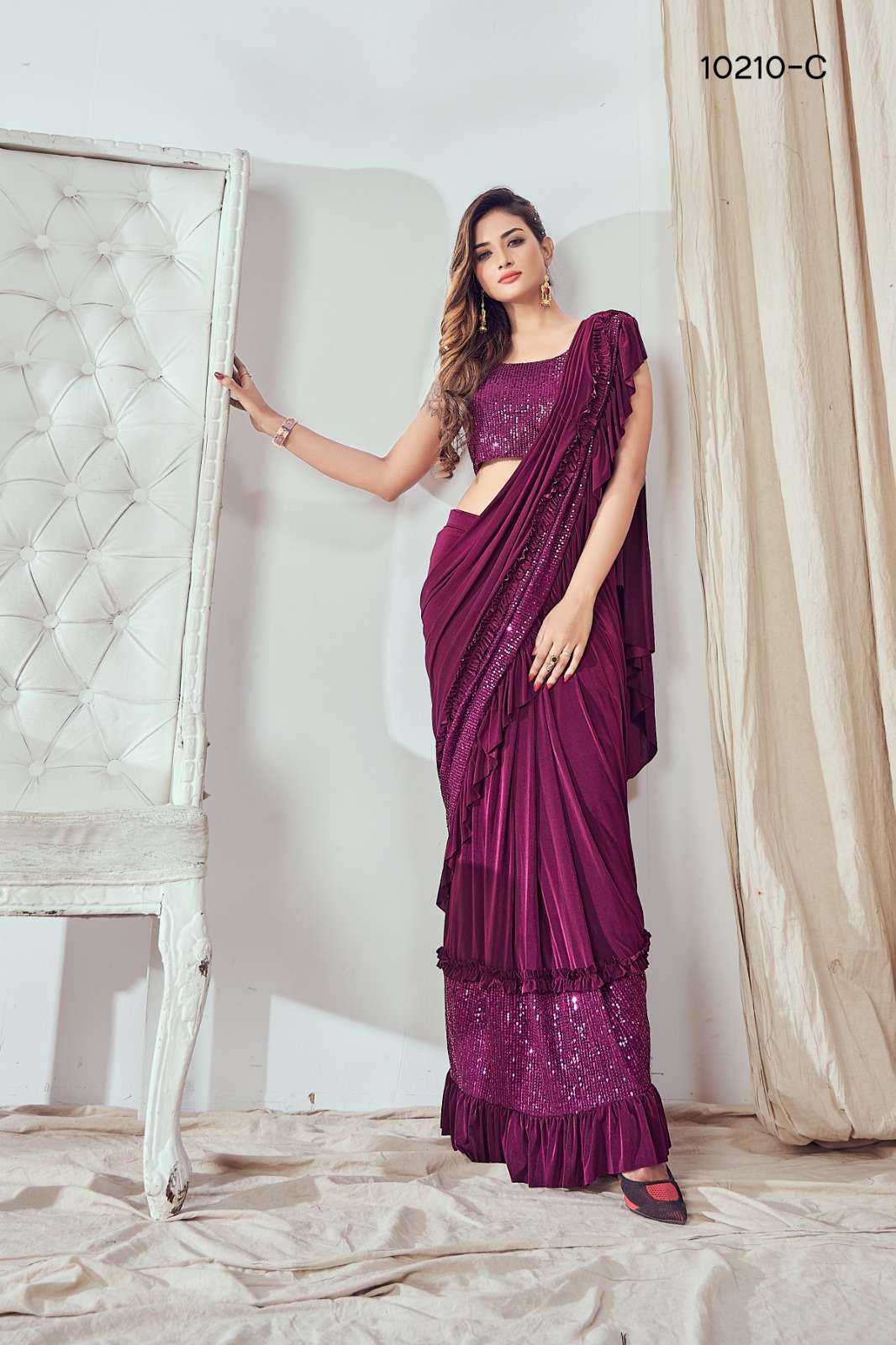 pr 10210 design colors skirt pattern ready to wear saree for women 