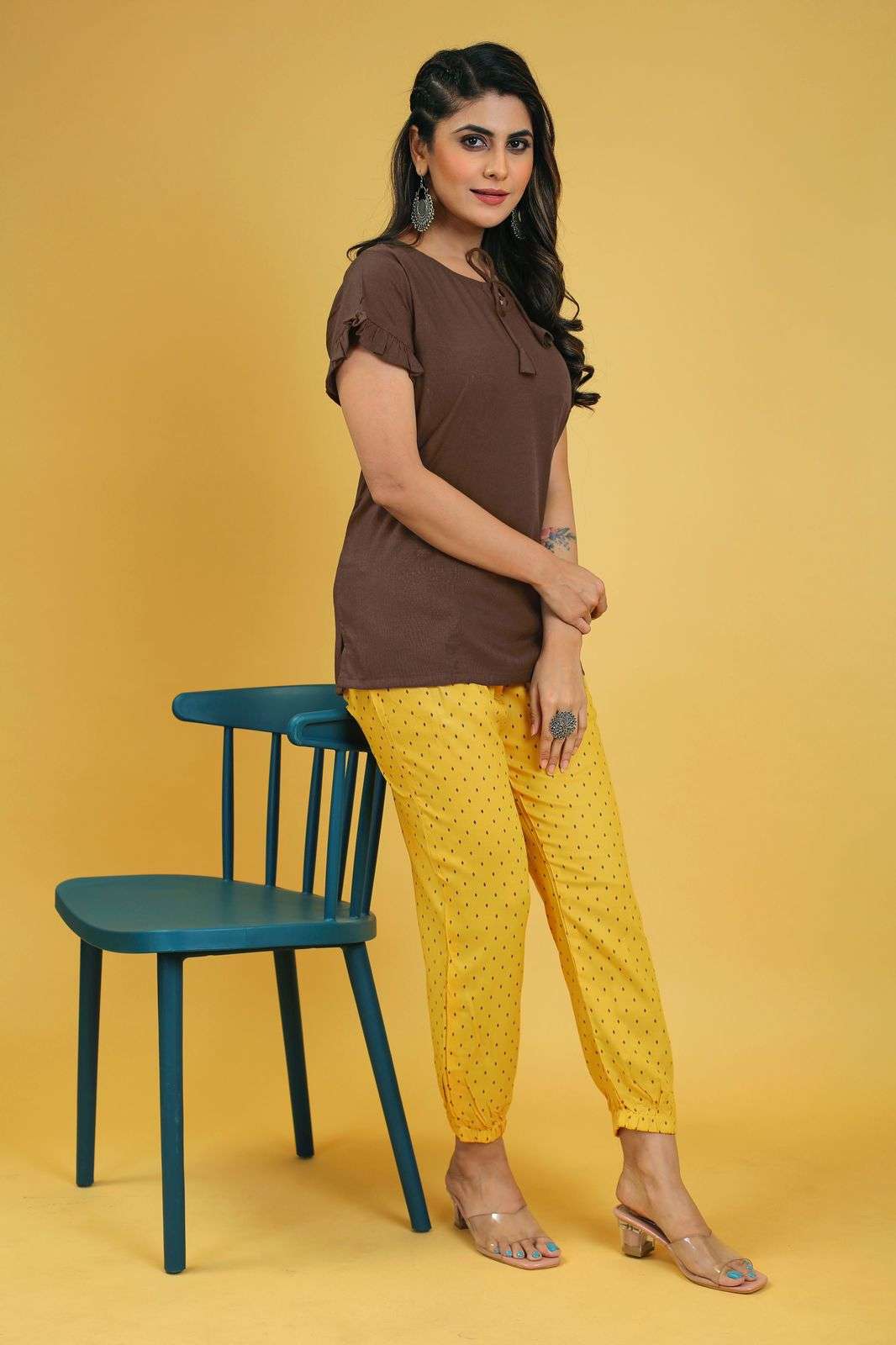 pr 1230-1231 fancy cord set casual wear readymade women top bottom 