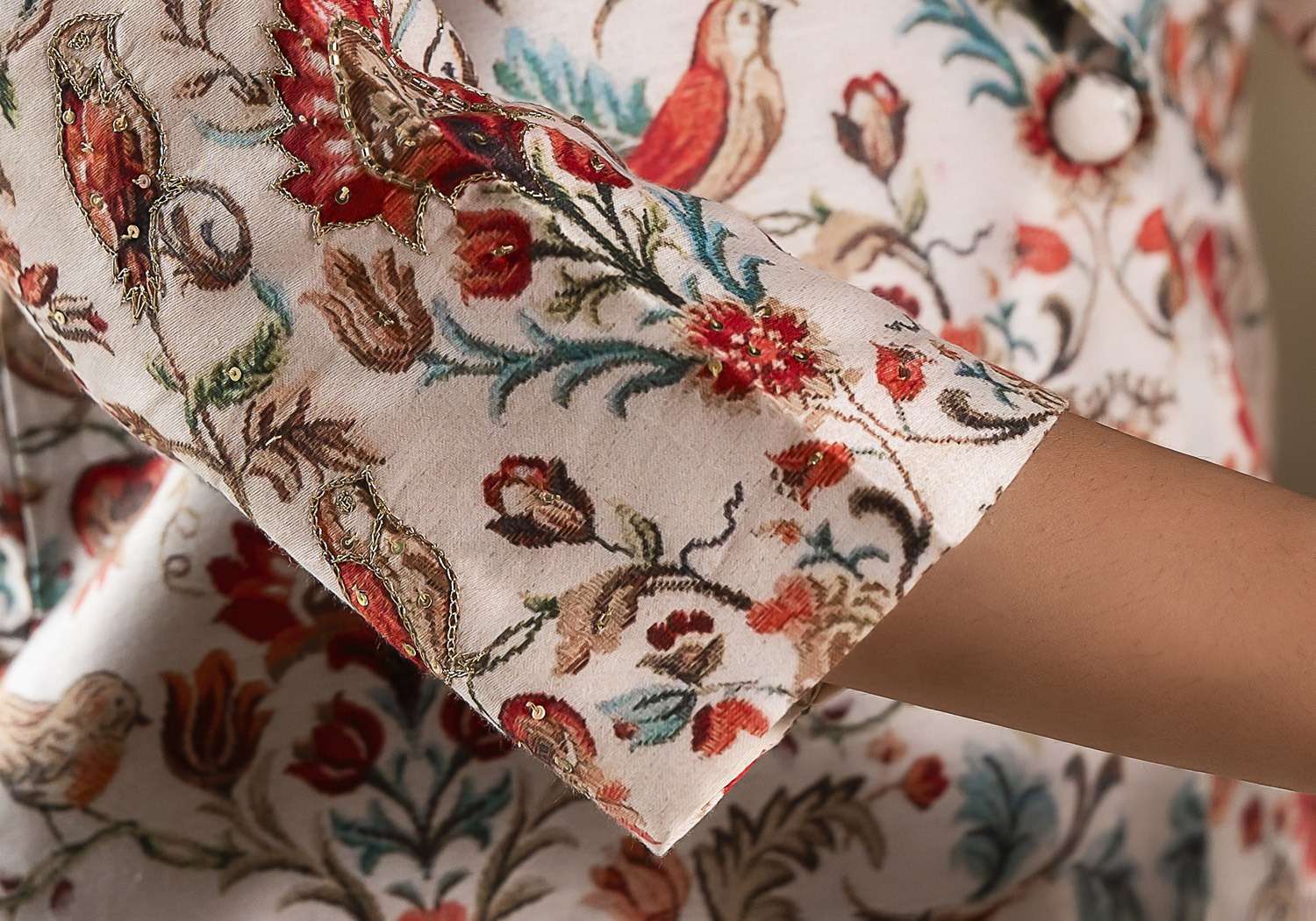 pr richie fancy cord set soft silk digital print readymade crop top with jacket and pant 