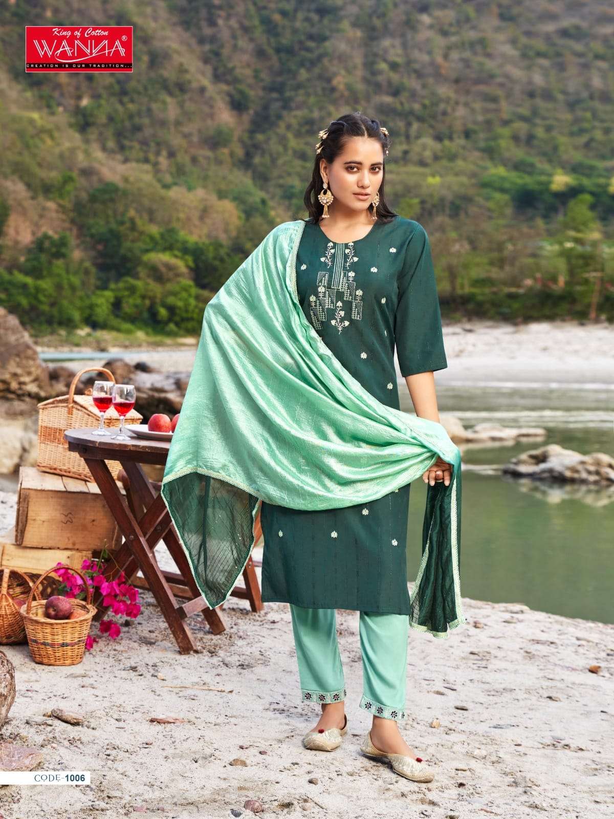 wanna present imara fancy designer thread work kurti with pant and dupatta catalog