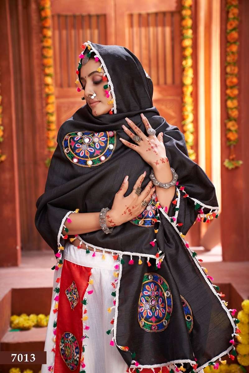 wonderful white color designer navratri single lehenga choli 7013 rajwadi vol 3 by aawiya