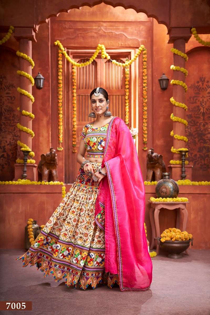 amazing cream color designer navratri single chaniya choli 7005 rajwadi vol 4 by aawiya 