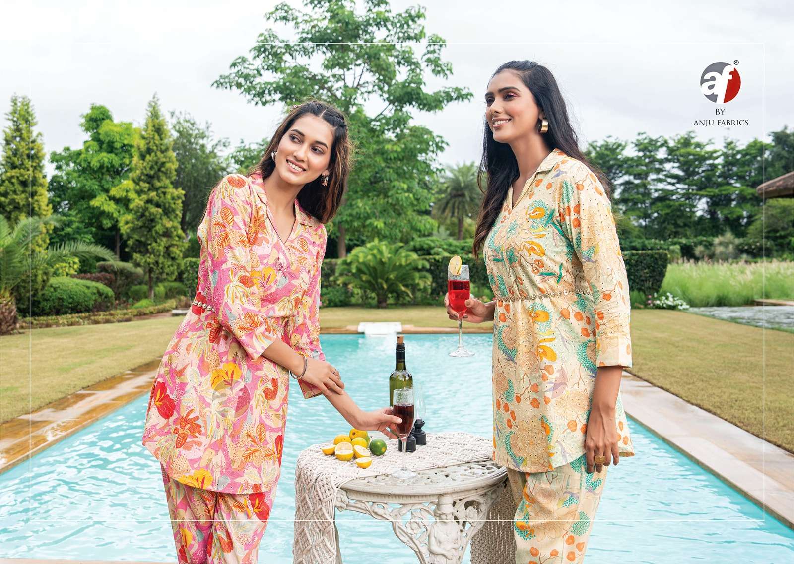 anju fab zoya vol 6 designer cord set digital print fancy fullstitch tunic with pant