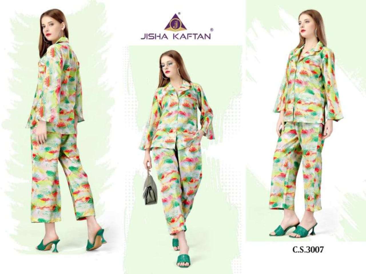 jelite jisha co-ord set vol 2 fancy front open fullstitch tunic with pant set cord set