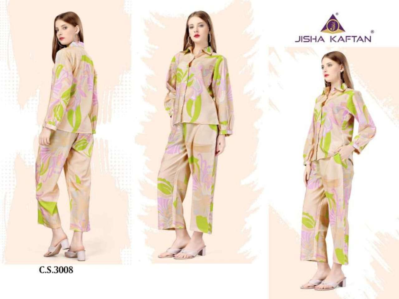 jelite jisha co-ord set vol 2 fancy front open fullstitch tunic with pant set cord set