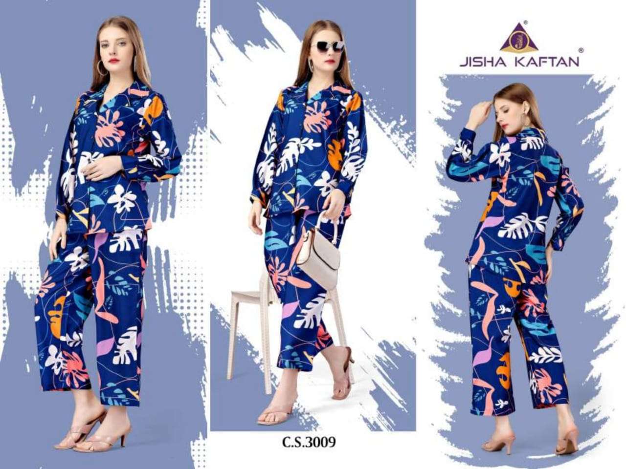 jelite jisha co-ord set vol 2 fancy front open fullstitch tunic with pant set cord set