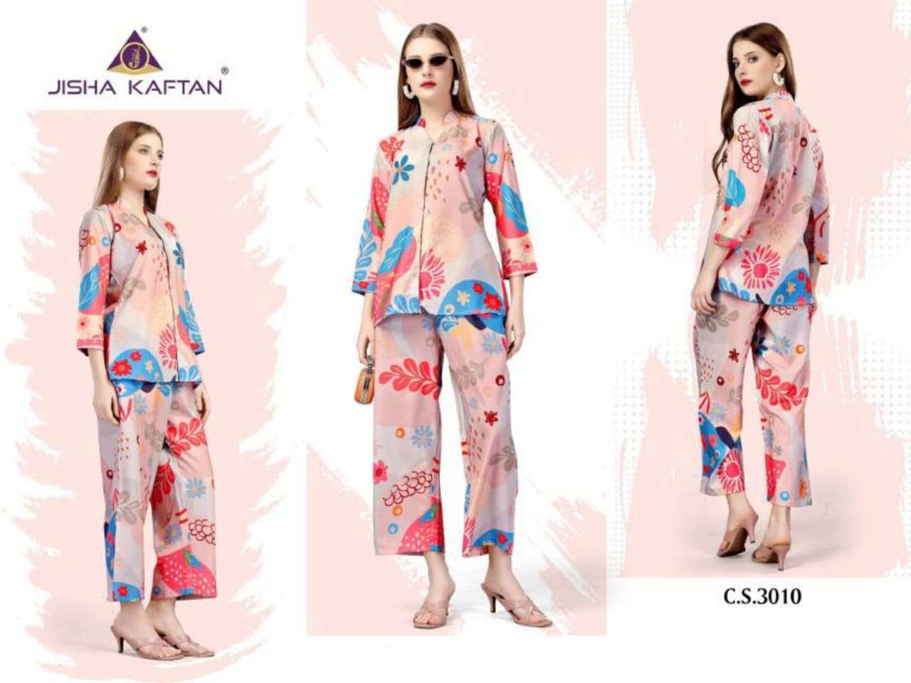 jelite jisha co-ord set vol 2 fancy front open fullstitch tunic with pant set cord set