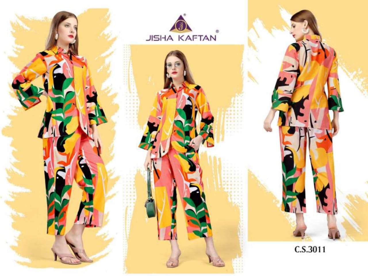 jelite jisha co-ord set vol 2 fancy front open fullstitch tunic with pant set cord set