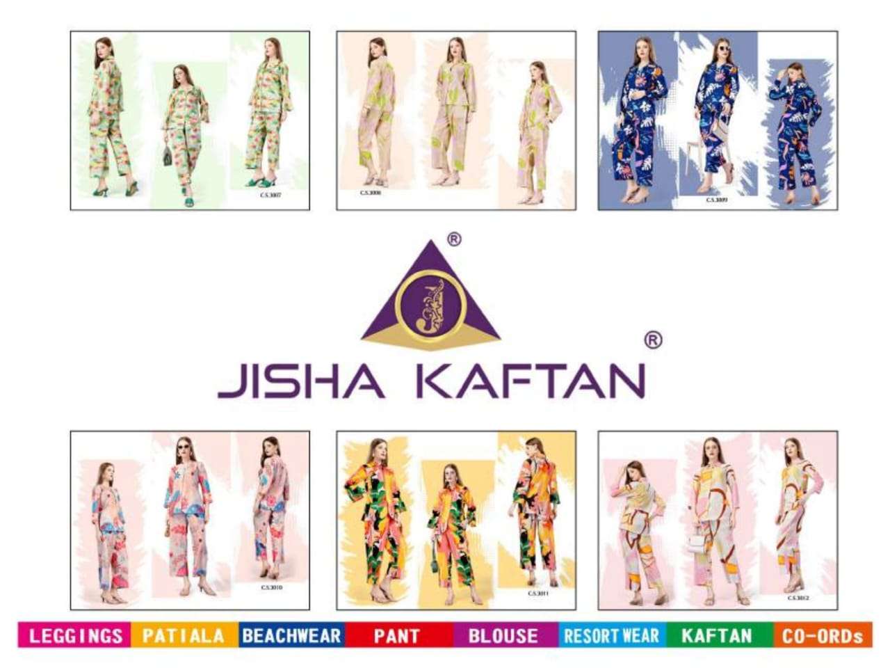 jelite jisha co-ord set vol 2 fancy front open fullstitch tunic with pant set cord set