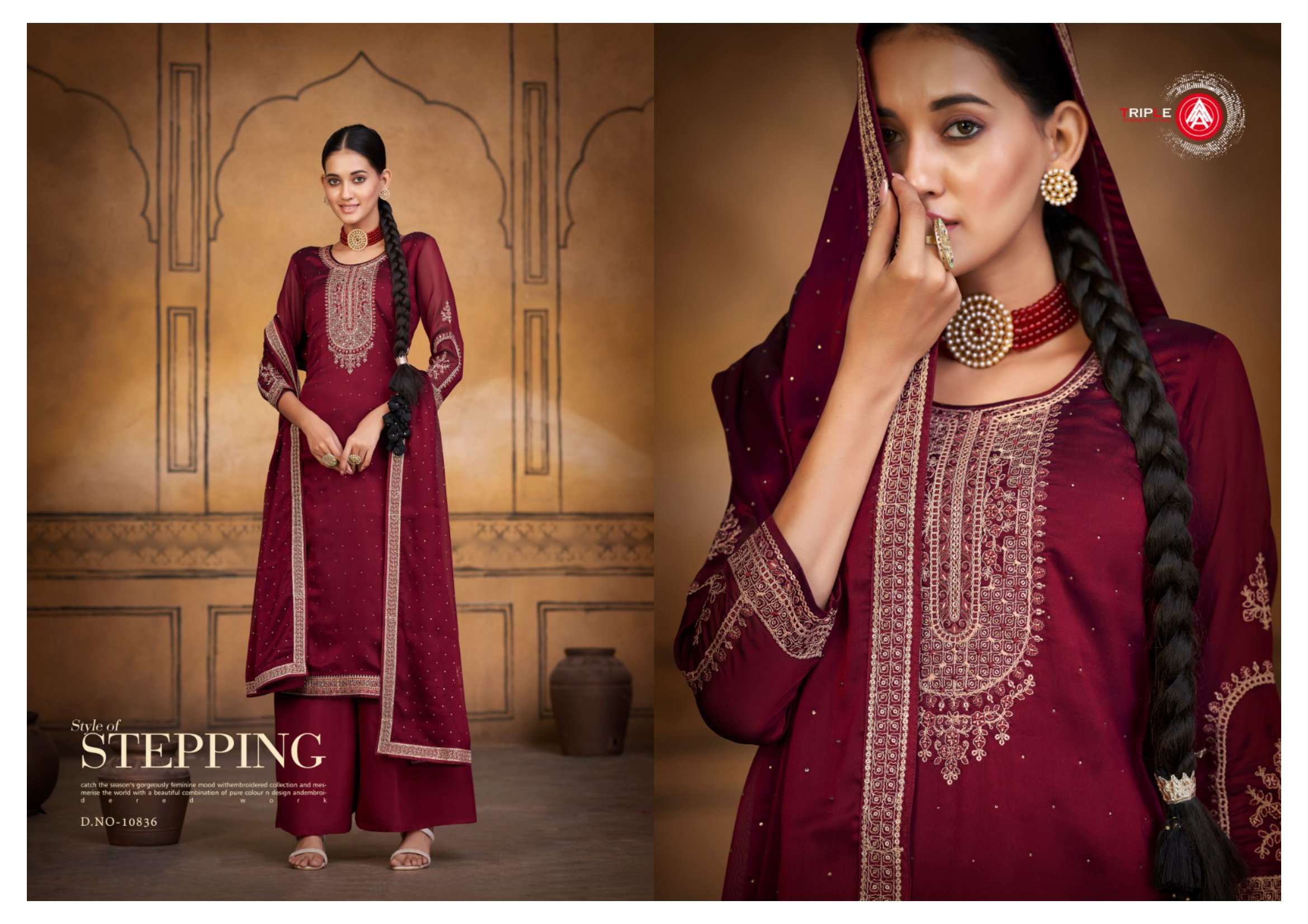 kalarang fashion present lakeer designer cording work salwar kameez online supplier