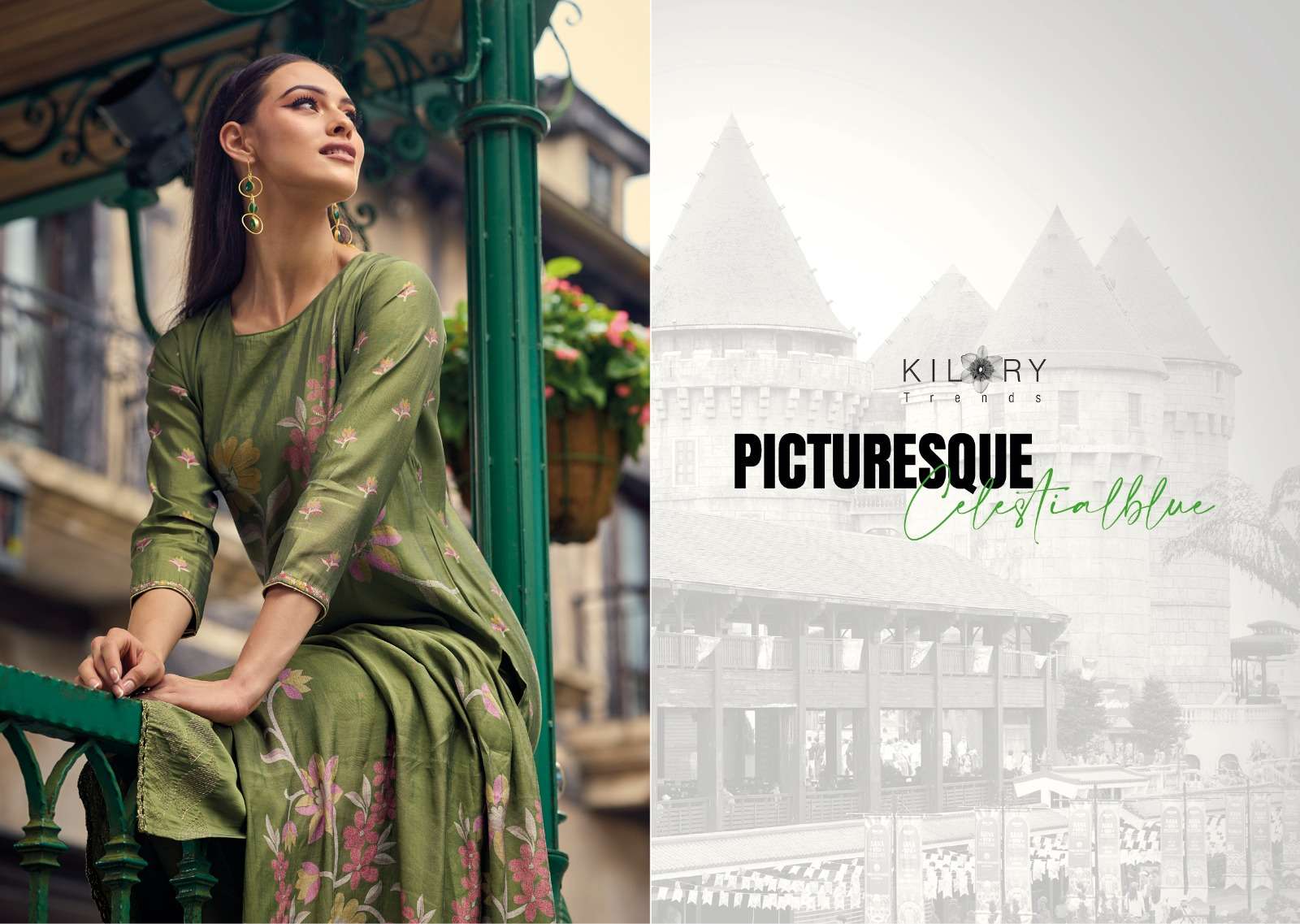 kilory trends launch zarina floral digital print fancy work salwar kameez wholesaler 