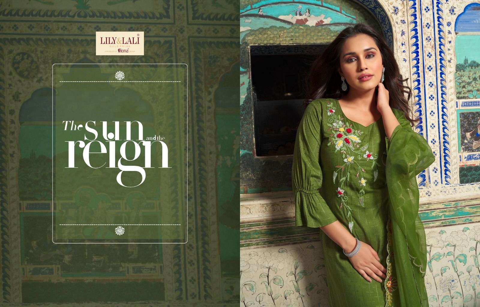 lily & lali present metro fusion beautiful fancy handwork kurti with pant and organza dupatta catalog