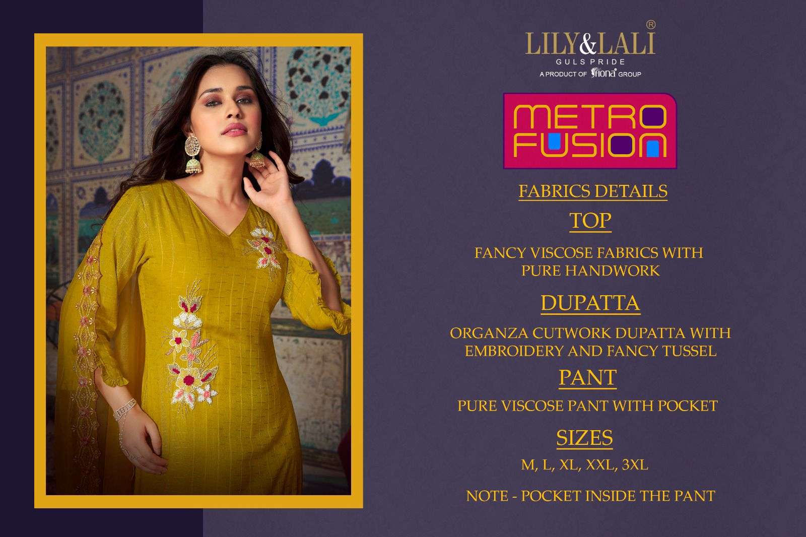 lily & lali present metro fusion beautiful fancy handwork kurti with pant and organza dupatta catalog