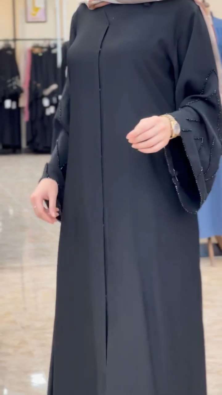 pr beautiful handwork sleeves black color abaya