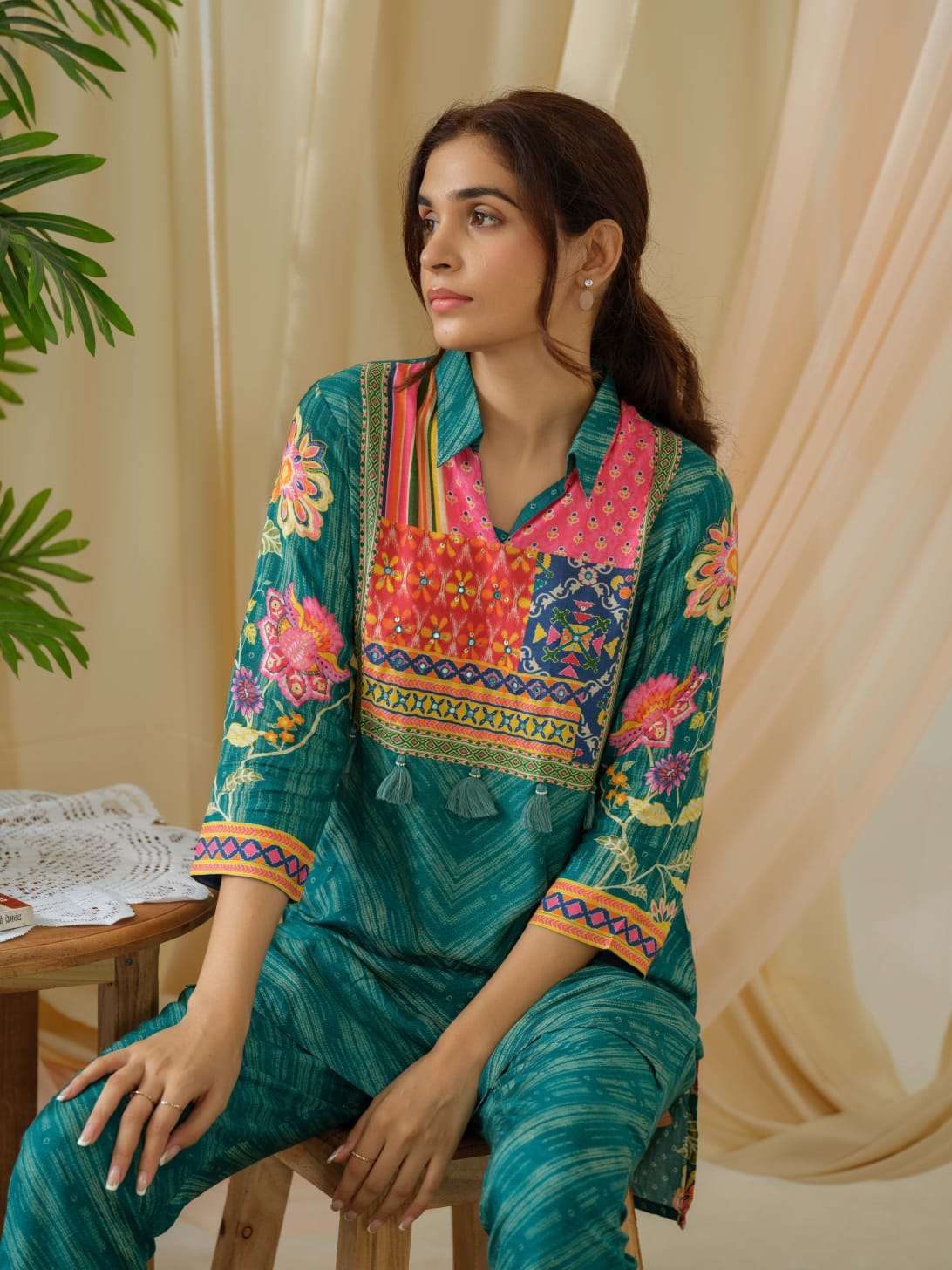 psyna 2327 fancy cord set fancy amazing tunic with pant combo set 