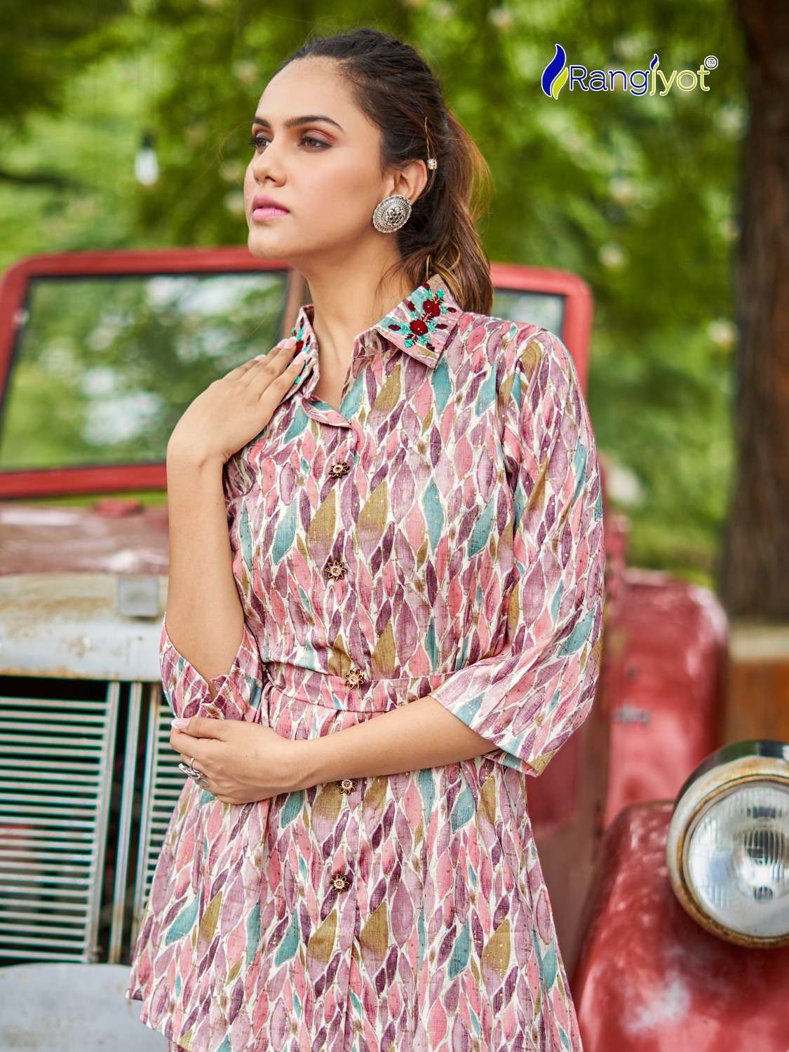 rangjyot present avanta fancy cord set amazing work fullstitch tunic with pant