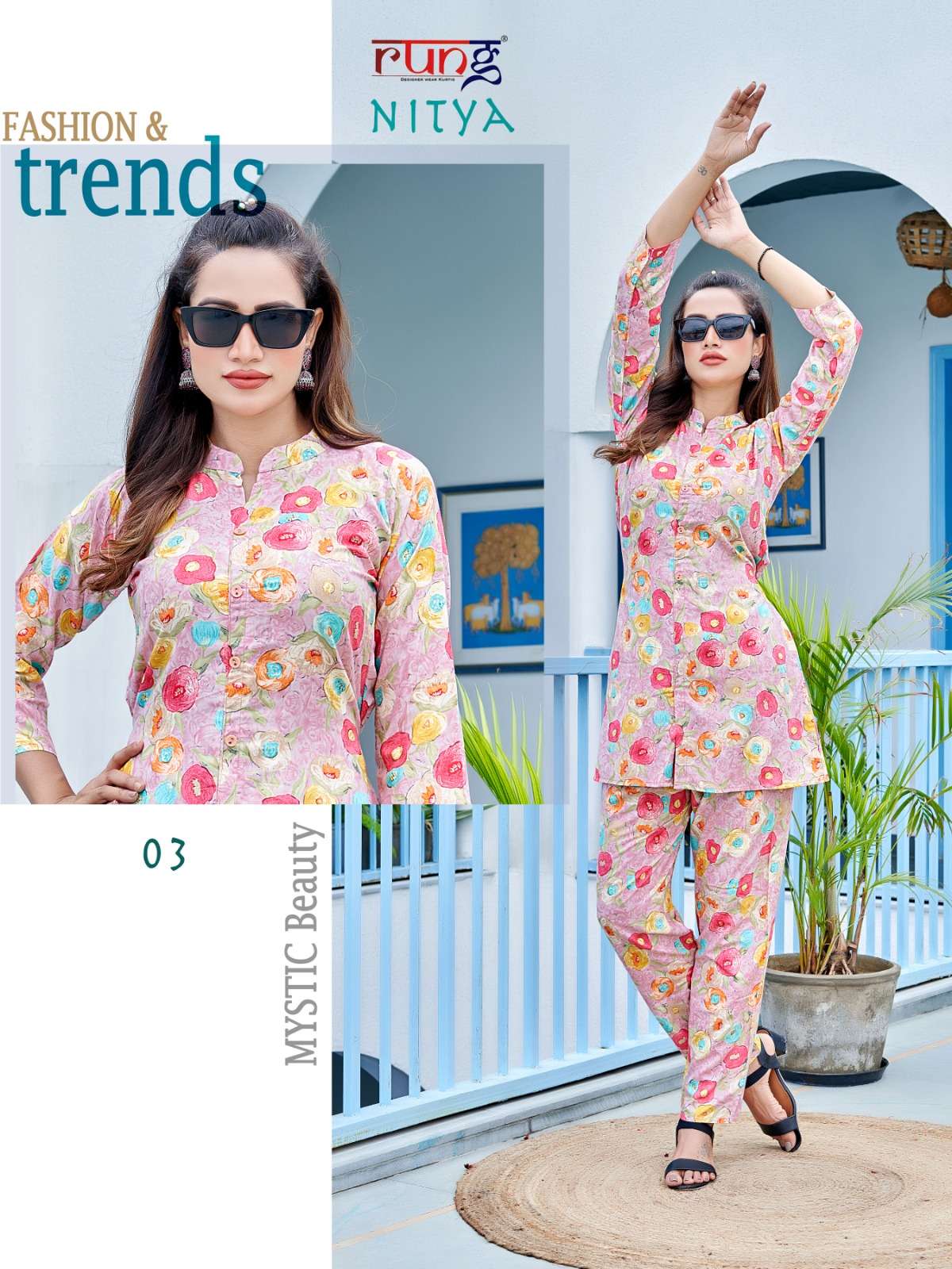 rung present nitya fancy cord set amazing front open tunic with pant catalog