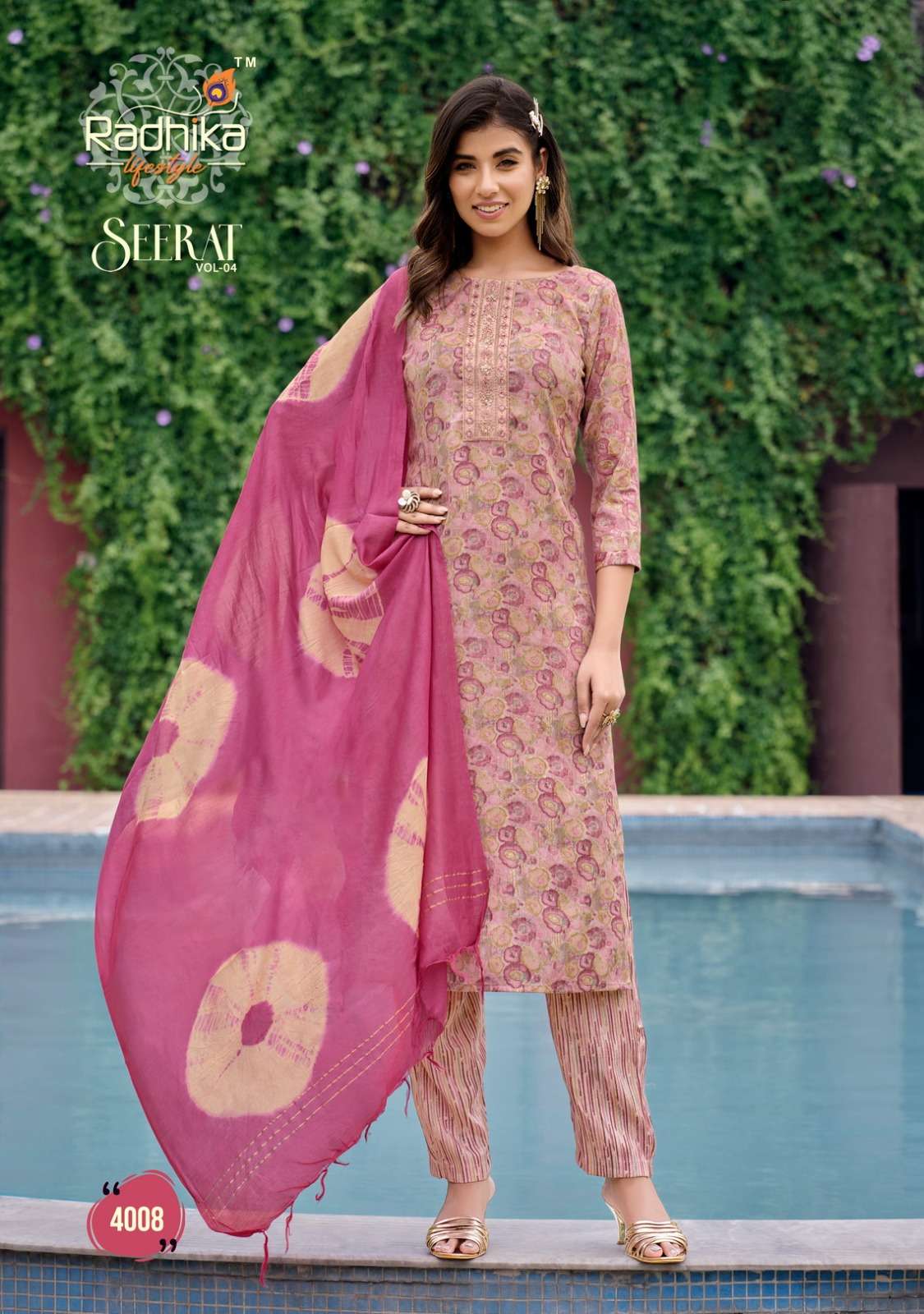seerat vol 4 by radhika lifestyle fancy work full stitch kurti with pant and dupatta catalog