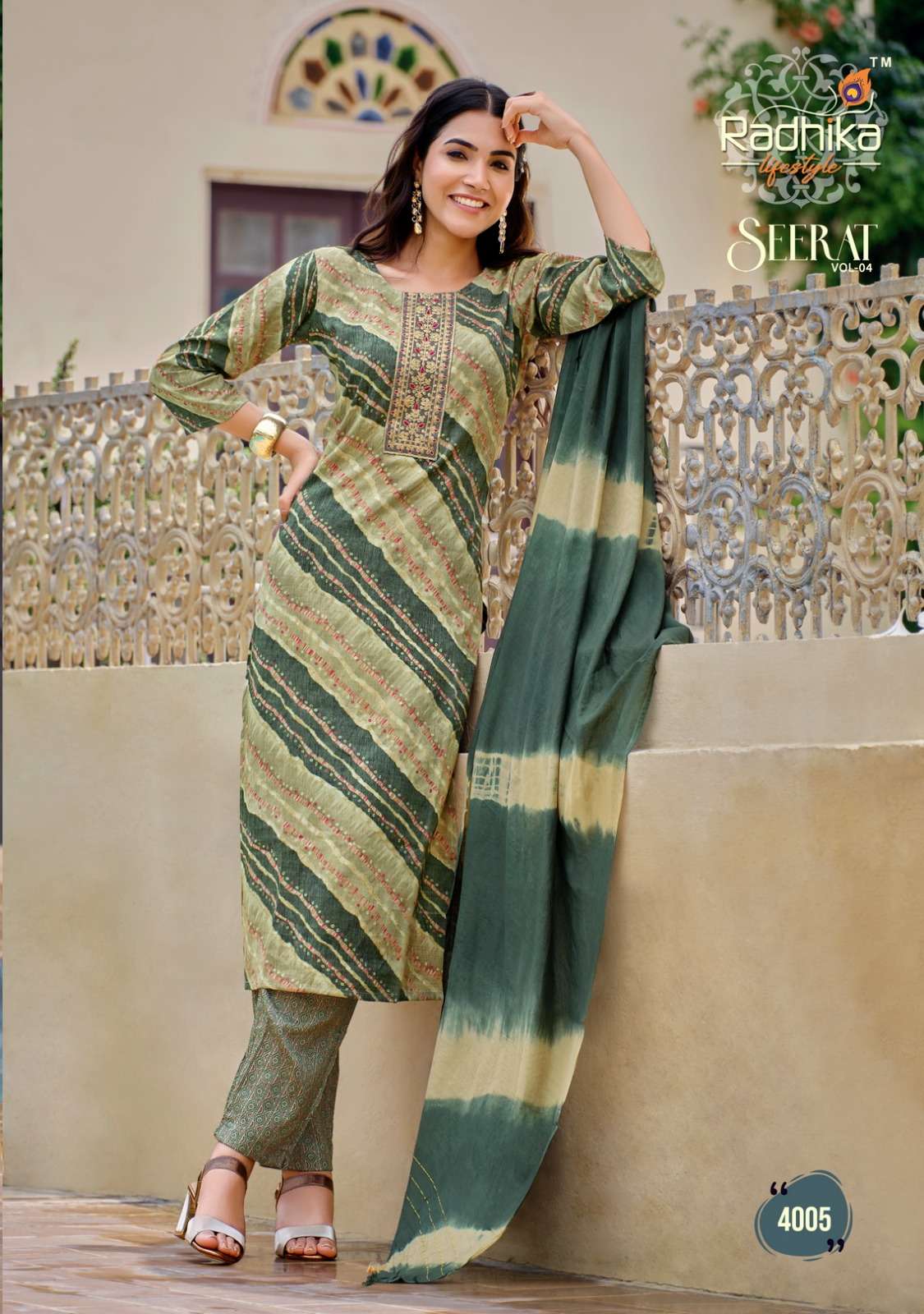 seerat vol 4 by radhika lifestyle fancy work full stitch kurti with pant and dupatta catalog