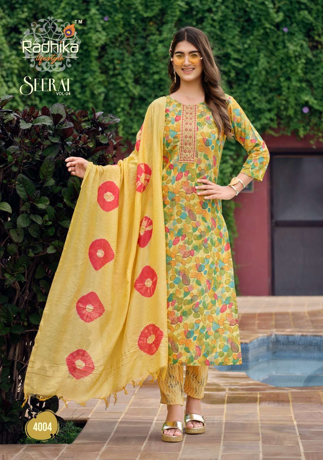 seerat vol 4 by radhika lifestyle fancy work full stitch kurti with pant and dupatta catalog