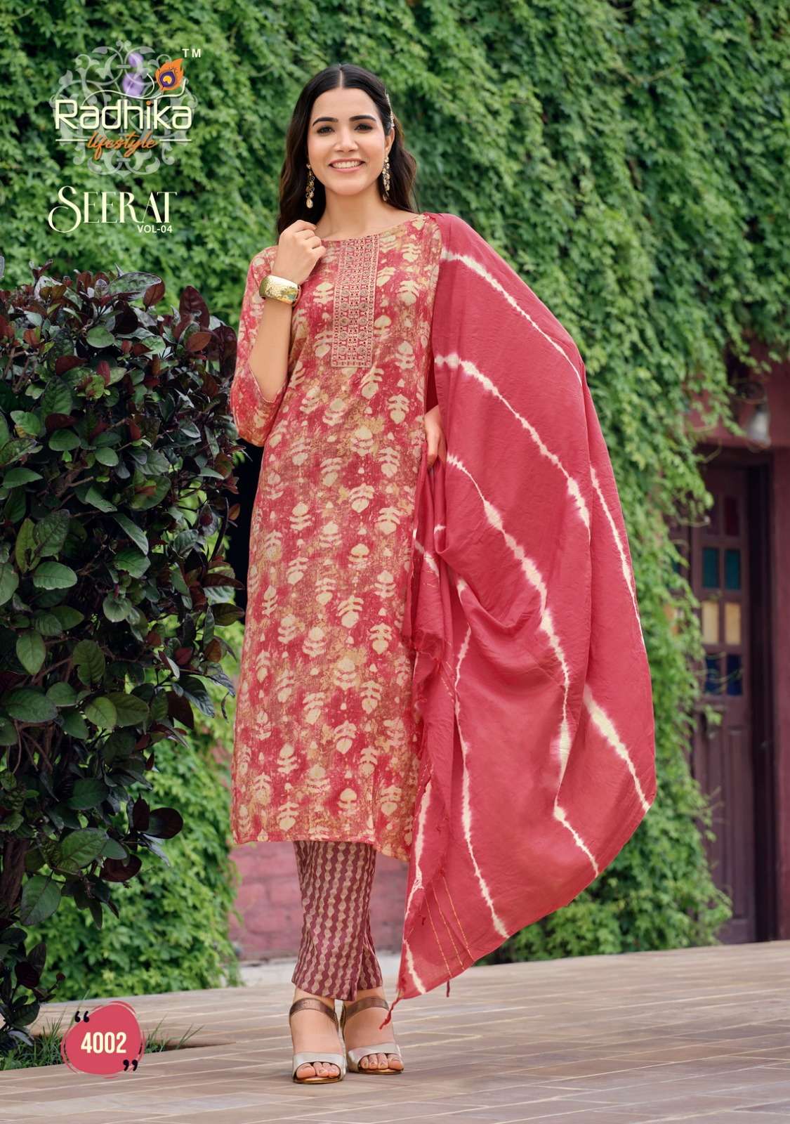 seerat vol 4 by radhika lifestyle fancy work full stitch kurti with pant and dupatta catalog