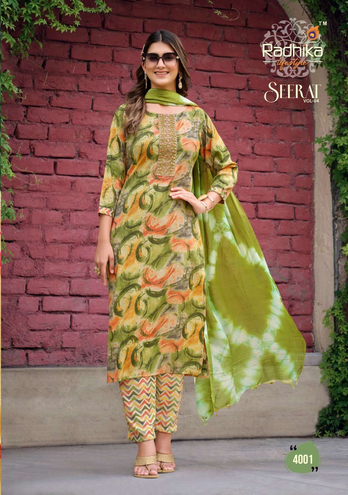 seerat vol 4 by radhika lifestyle fancy work full stitch kurti with pant and dupatta catalog