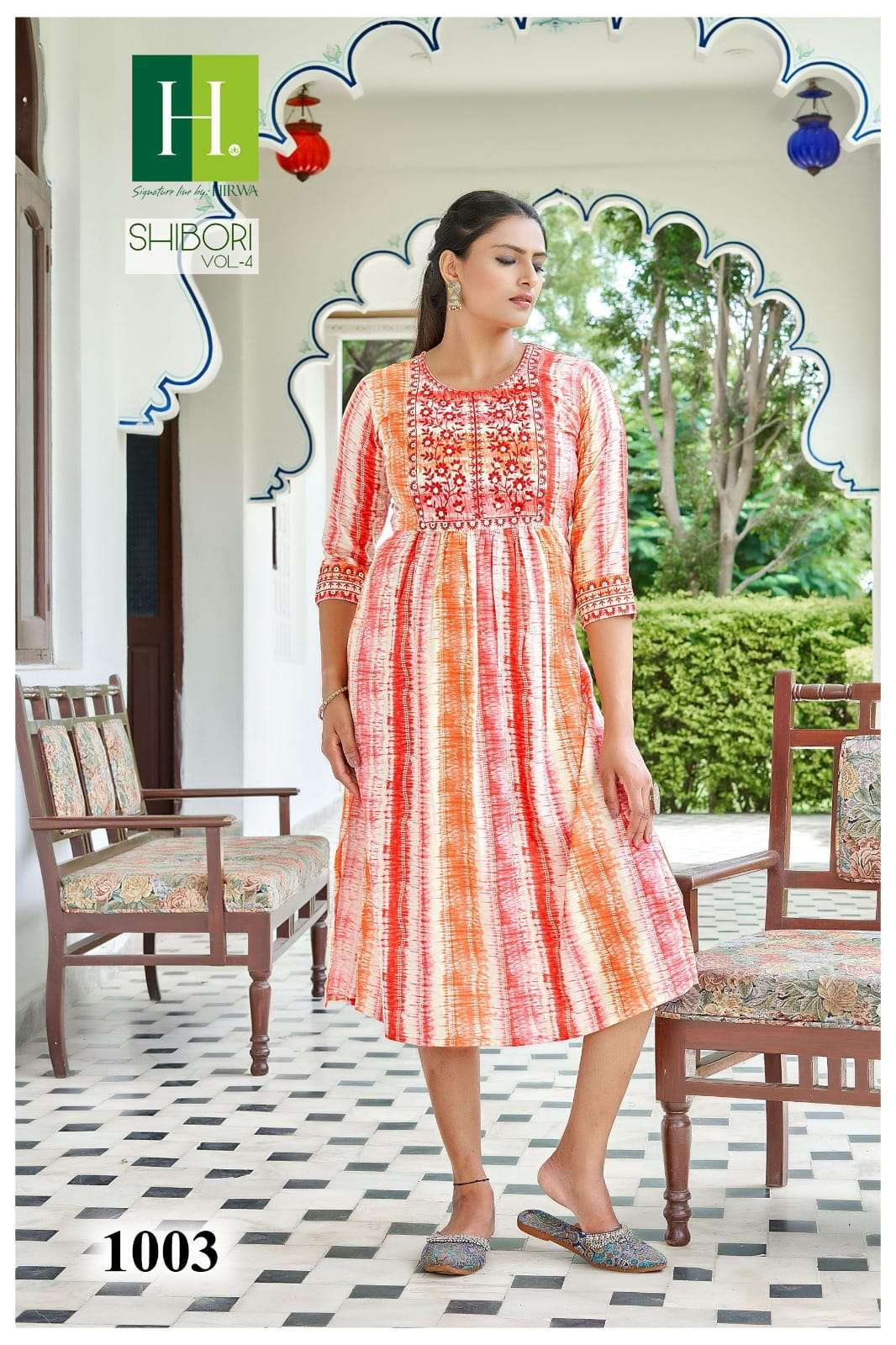shibori vol 4 by hirwa amazing fancy nayra cut kurti catalog