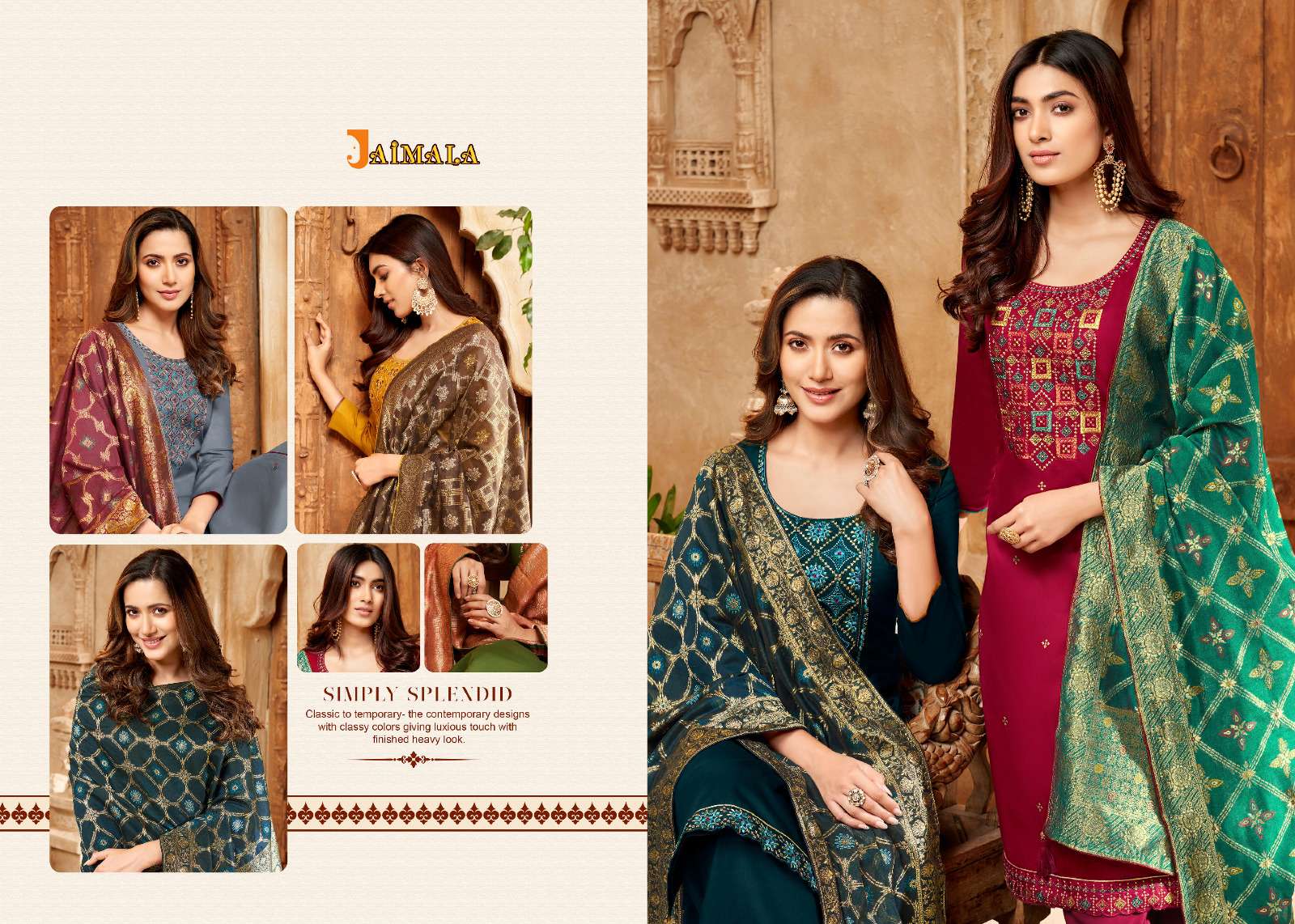 swarna vol 2 by jaimala alok suit amazing work unstitch salwar kameez with meenakari dupatta collection