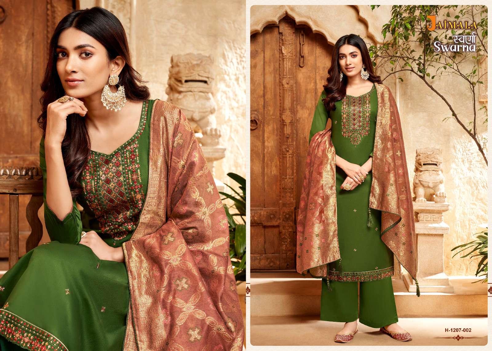 swarna vol 2 by jaimala alok suit amazing work unstitch salwar kameez with meenakari dupatta collection