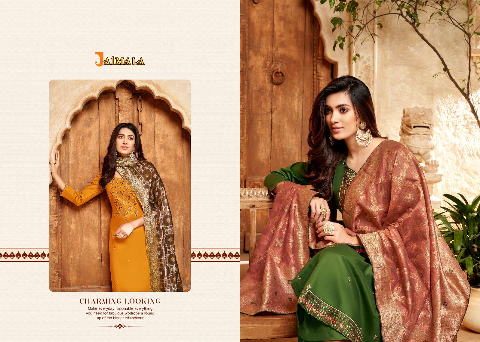 swarna vol 2 by jaimala alok suit amazing work unstitch salwar kameez with meenakari dupatta collection