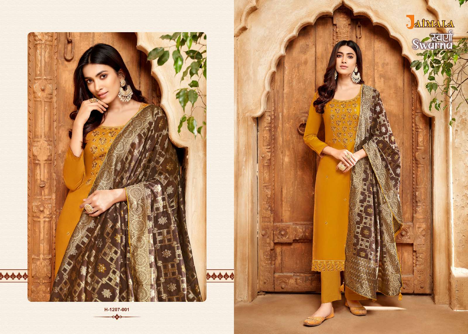 swarna vol 2 by jaimala alok suit amazing work unstitch salwar kameez with meenakari dupatta collection