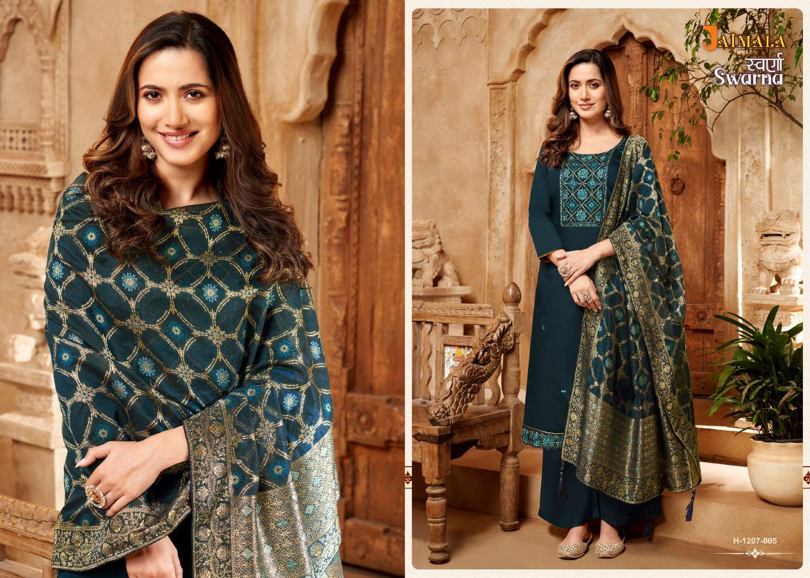 swarna vol 2 by jaimala alok suit amazing work unstitch salwar kameez with meenakari dupatta collection