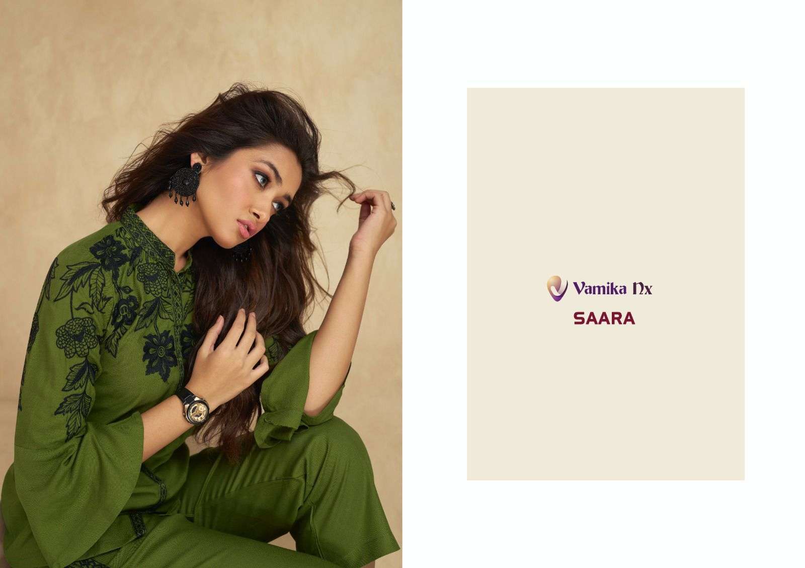 vamika nx launch saara fancy cord set beautiful designs tunic with pant catalog