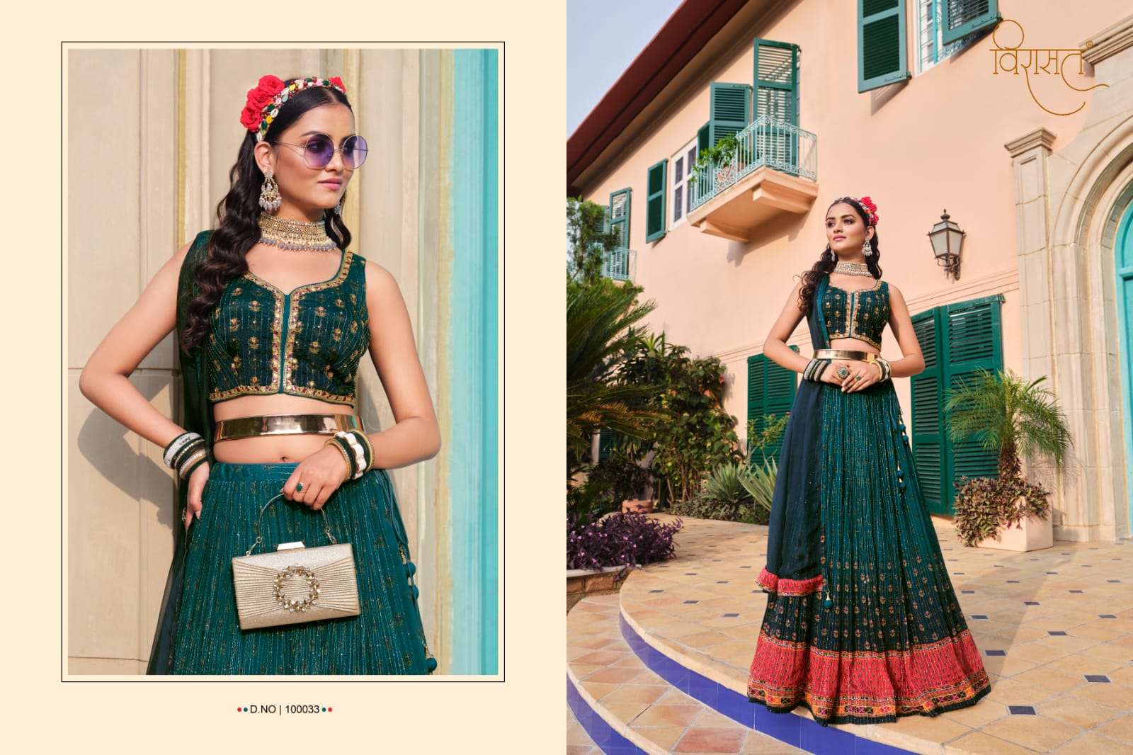 virasat present saanvi beautiful digital print with work readymade lehenga choli catalog