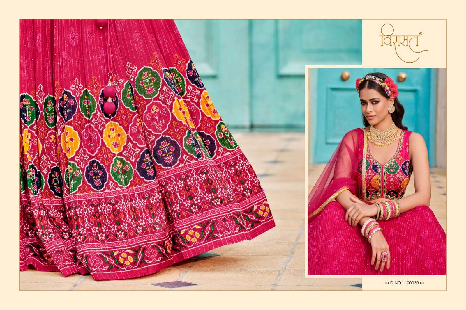 virasat present saanvi beautiful digital print with work readymade lehenga choli catalog