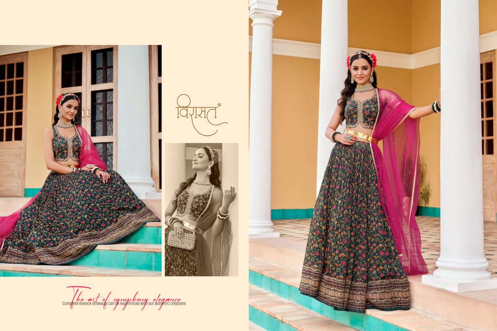 virasat present saanvi beautiful digital print with work readymade lehenga choli catalog