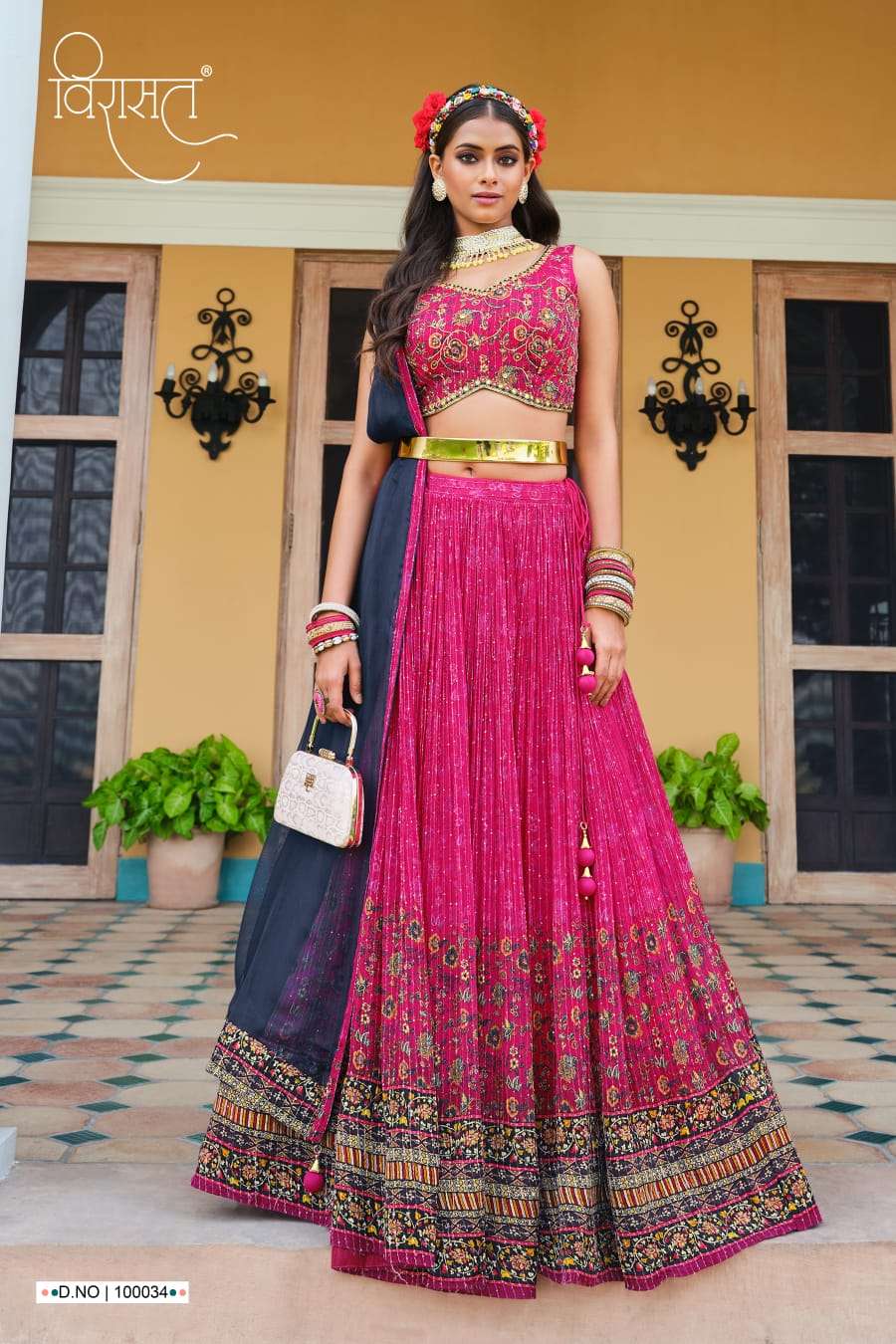 virasat present saanvi beautiful digital print with work readymade lehenga choli catalog