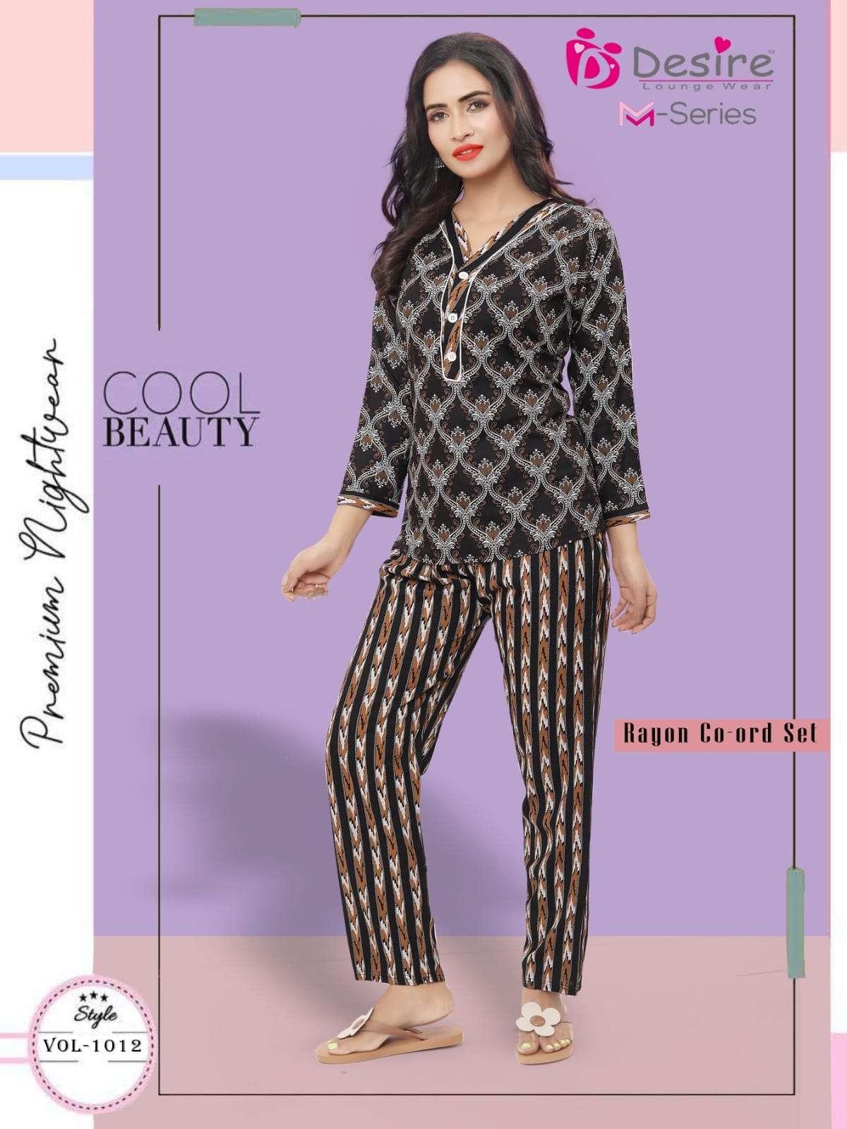 desire rayon co-ord set readymade night wear for women catalog