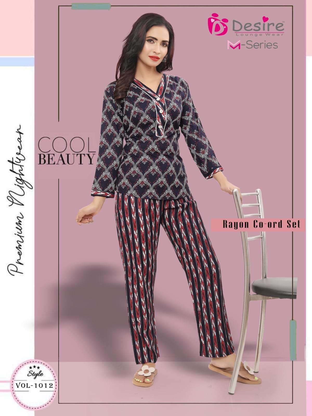 desire rayon co-ord set readymade night wear for women catalog