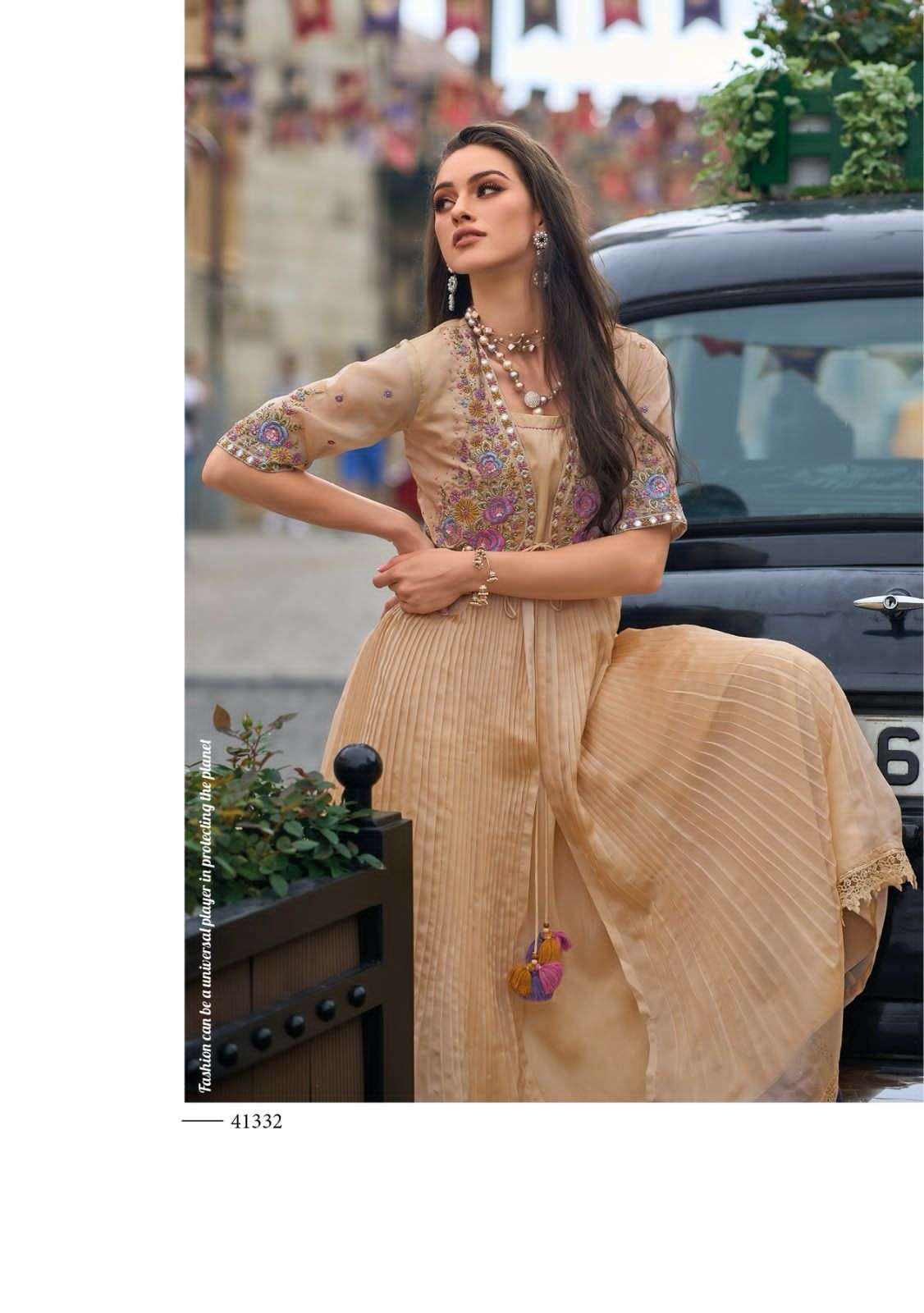 kailee fashion present floral festive wear readymade kurti with koti and pant catalog