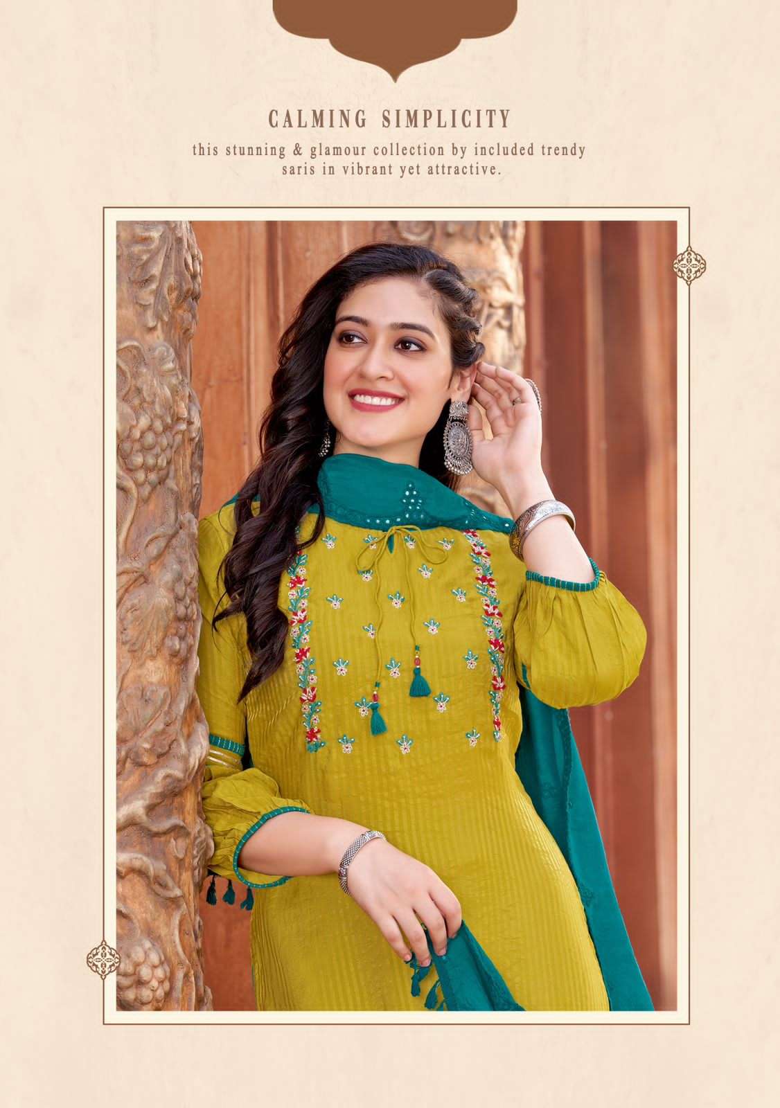 kohinoor vol 3 by mittoo fancy handwork straight kurti with pant and chanderi dupatta catalog