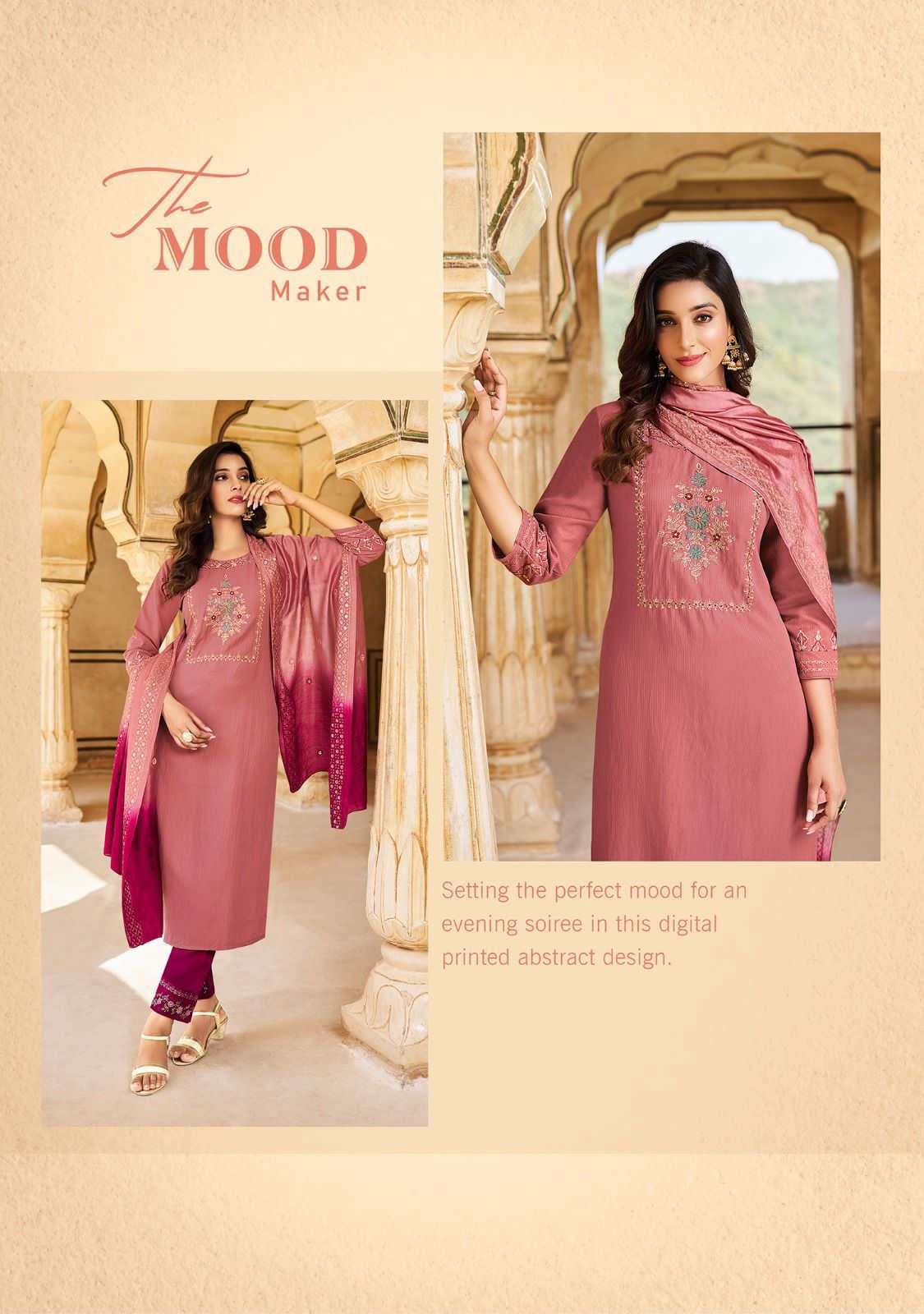 ladies flavour present aadhya fancy amazing work fullstitch kurti with pant and chanderi dupatta catalog