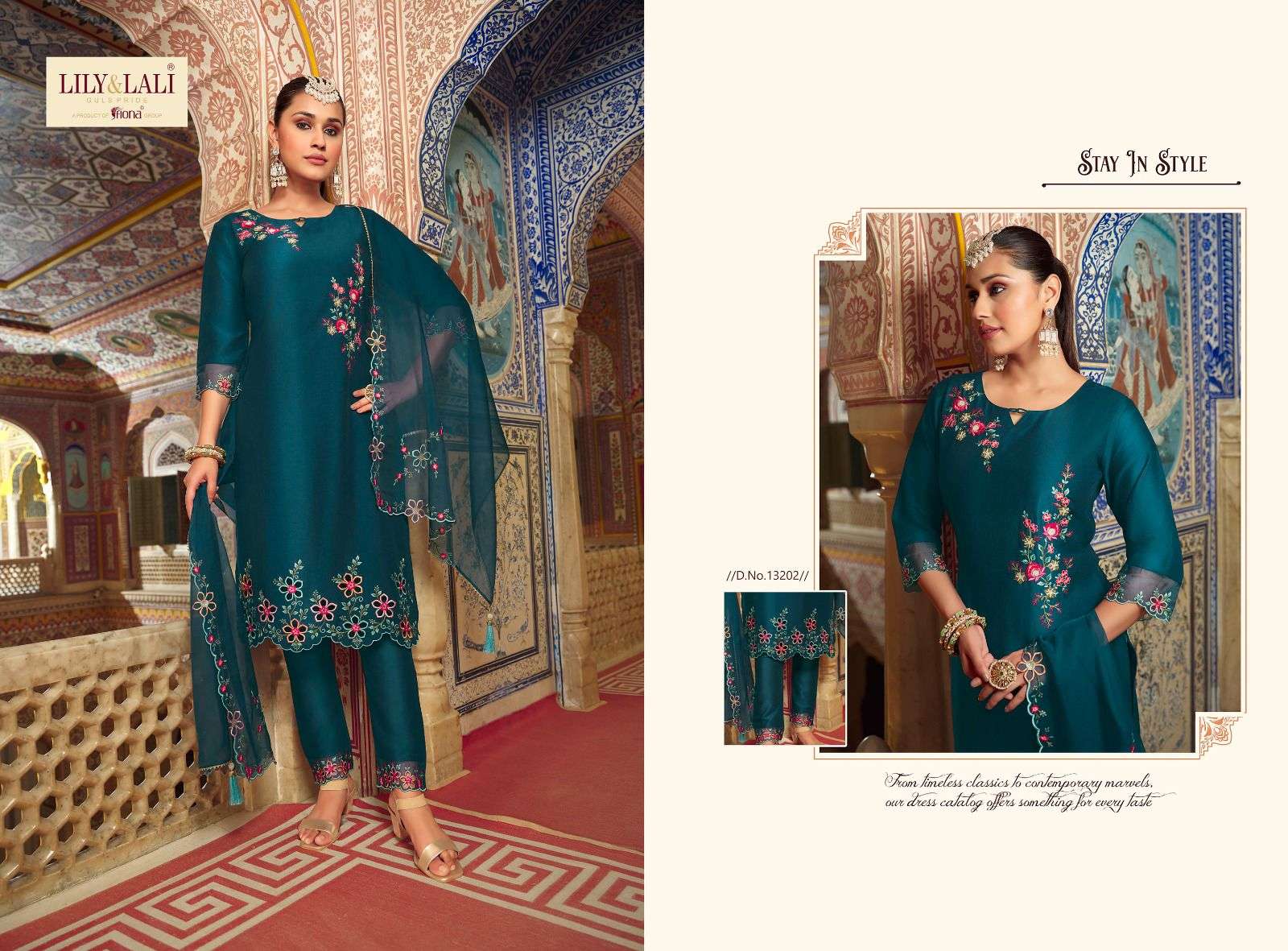 lily & lali present mirror elegance festive wear fabulous work readymade salwar kameez catalog