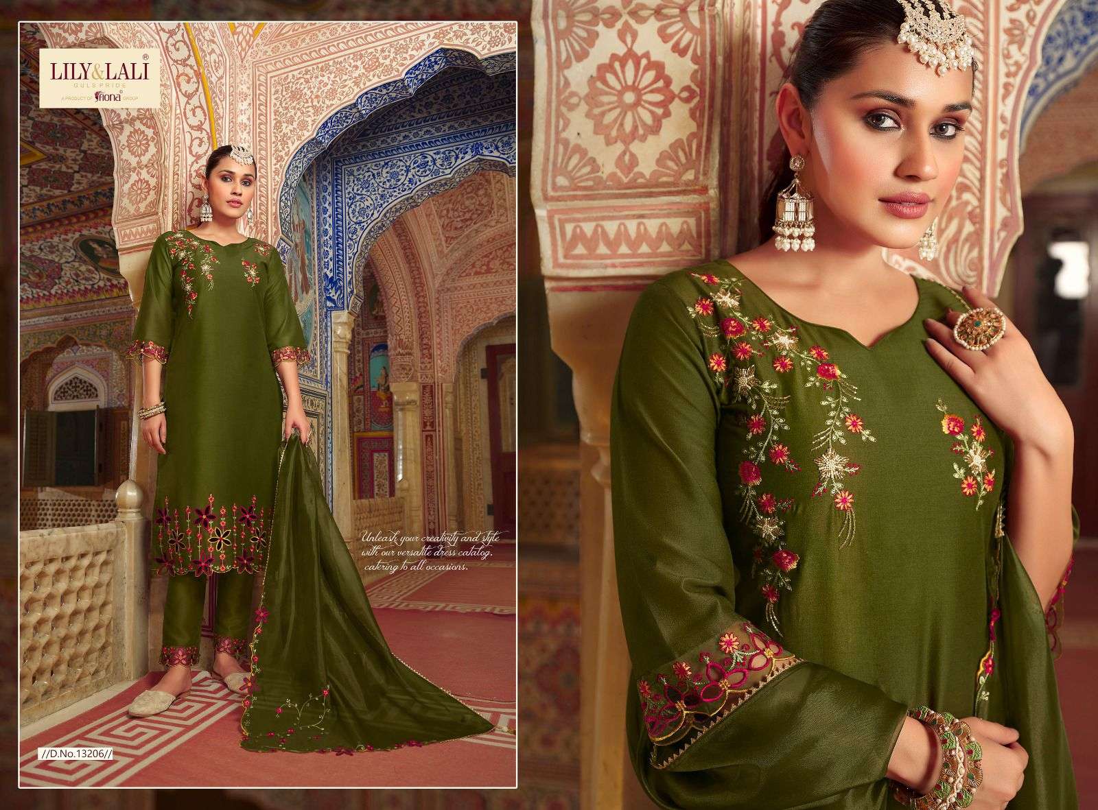 lily & lali present mirror elegance festive wear fabulous work readymade salwar kameez catalog