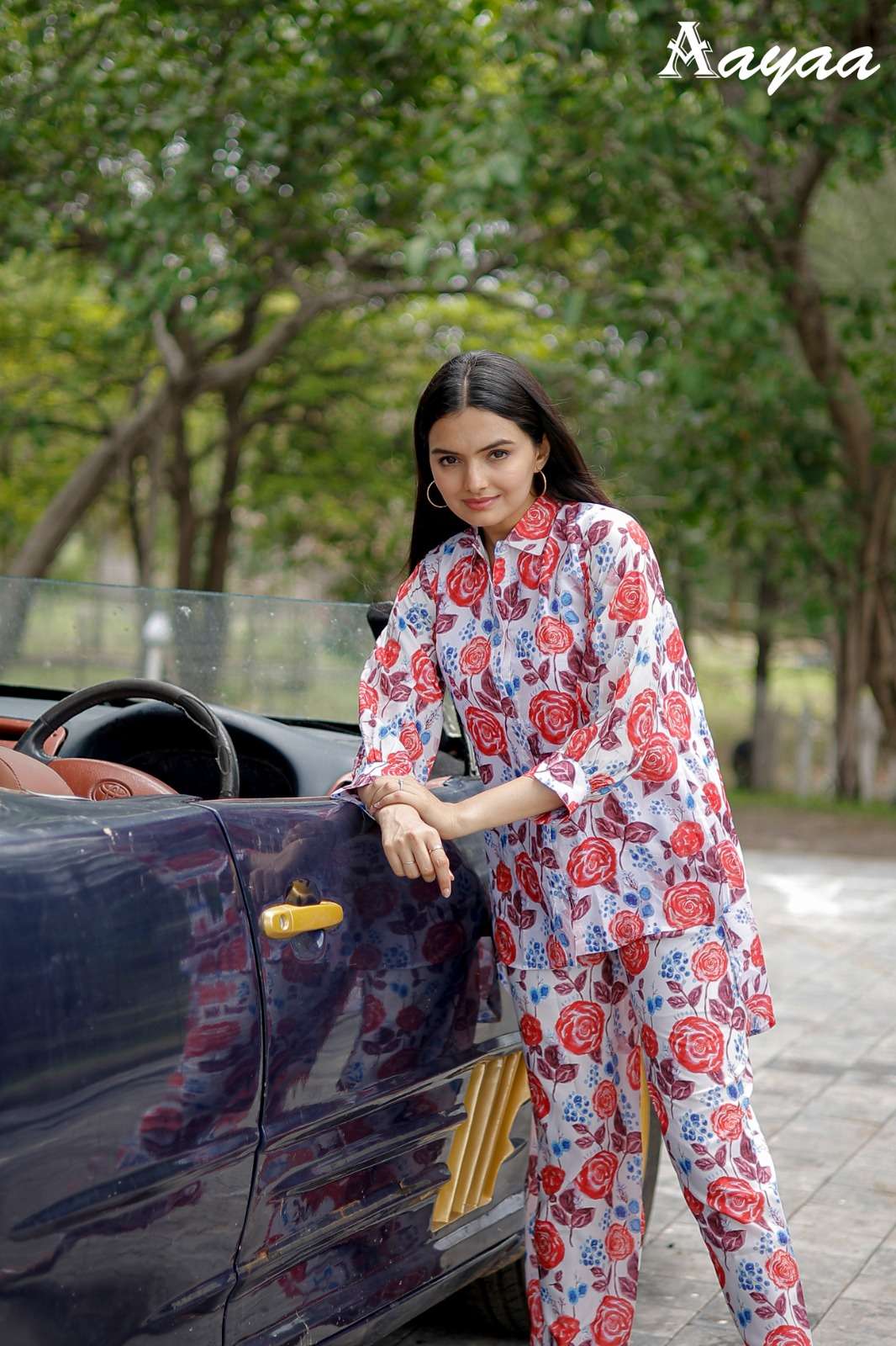 pr aayaa vol 12 floral digital print cord set fancy kurti with pant