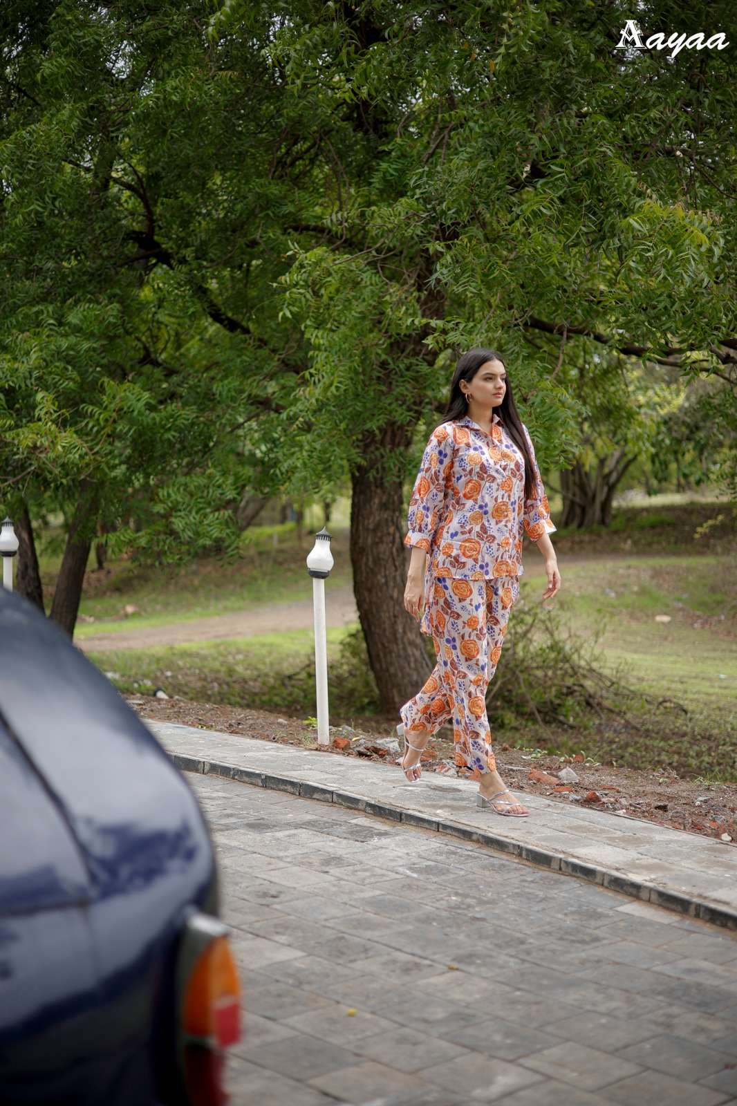 pr aayaa vol 12 floral digital print cord set fancy kurti with pant