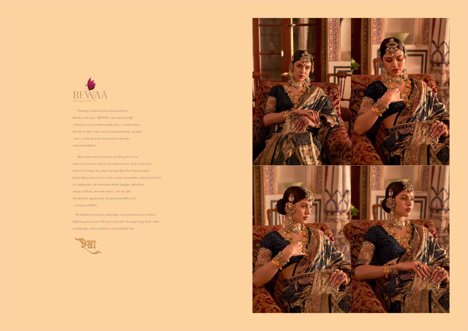 rewaa present parampara 876-884 series wedding wear single design matching colors silk sarees