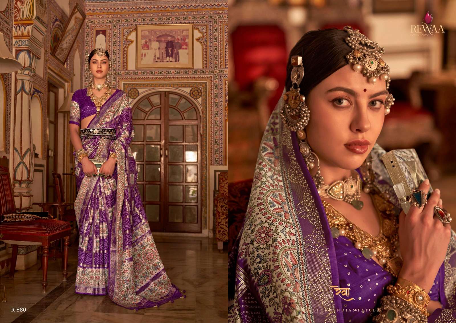 rewaa present parampara 876-884 series wedding wear single design matching colors silk sarees