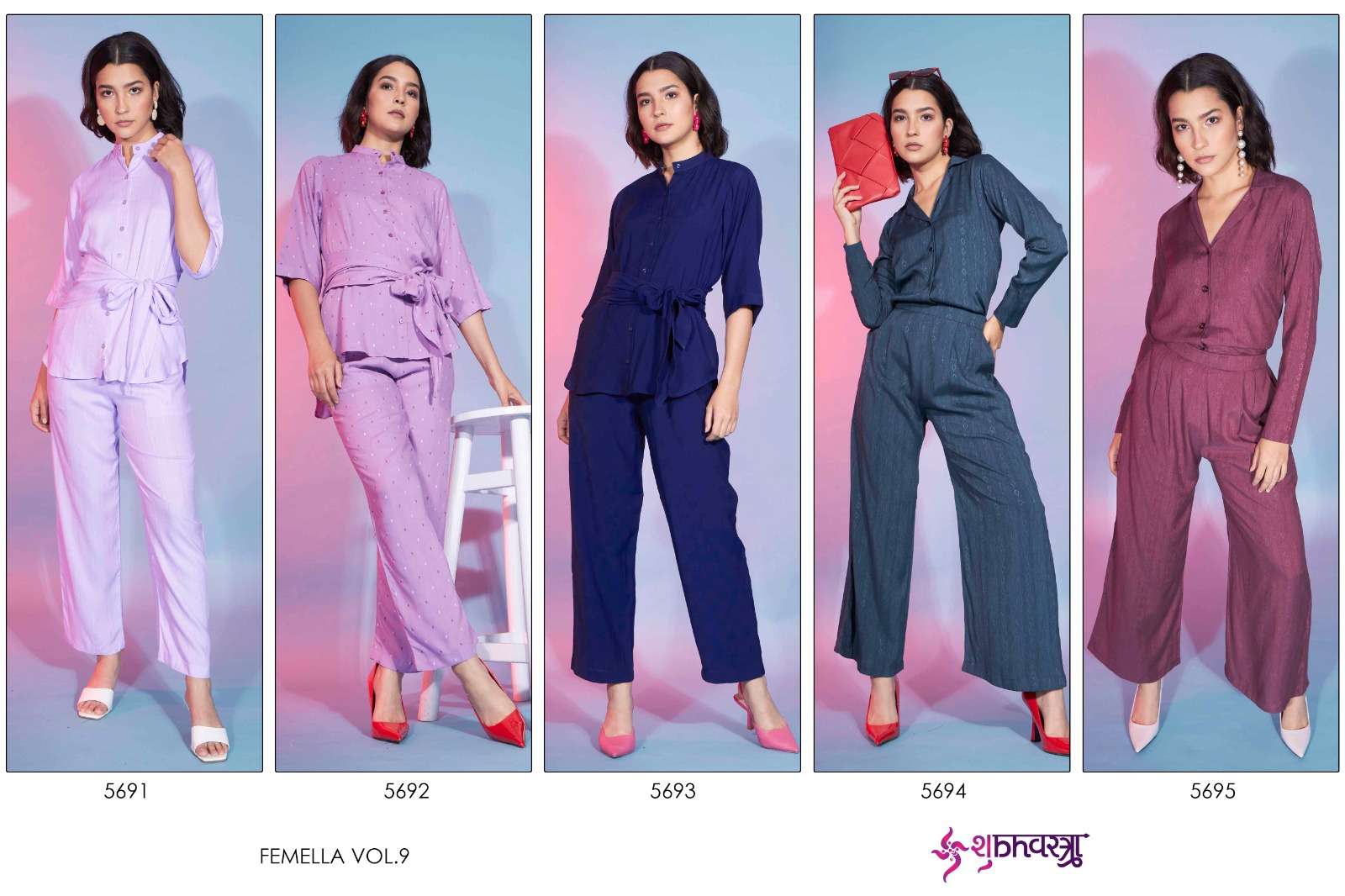 shubh vastra femella vol 9 fancy cord set amaizng shrug style tunic with pant catalog